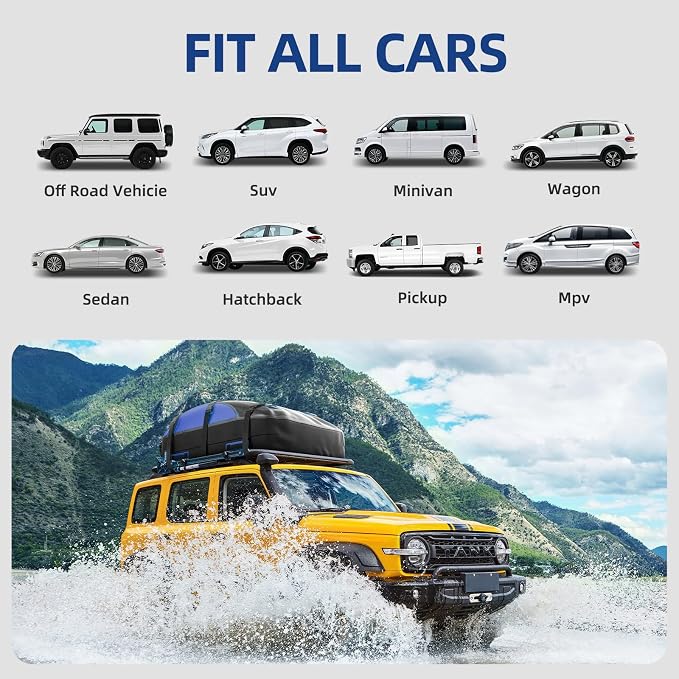 Asinking Car Rooftop Cargo Carrier Bag 20 Cubic Feet, 100% Waterproof Roof Bag Top Luggage Carrier for Any Vehicles with/without Rack Cross Bar, Includes Anti-Slip Mat +4 Door Hooks +Storage Bag +Lock - Image 7