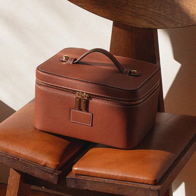 ETOILE - Vanity Case Ginger Brown - Stylish Travel Makeup Bag Organizer with Dividers - Image 2