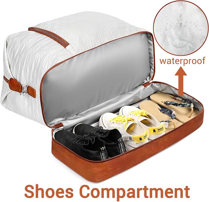 Travel Weekender Bag for Women, 21" Overnight Bag with Shoe Compartment 50L Large Travel Duffel Bag Carry On Tote for Weekend, Overnight, Business Trips, Water Resistant - Image 2