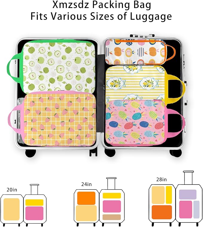 8 Pcs Compression Packing Cubes for Travel, Lightweight Waterproof Luggage Organizer Bags Set, Washable Packaging Cubes for Women Backpack Carry-On Suitcases - Image 5