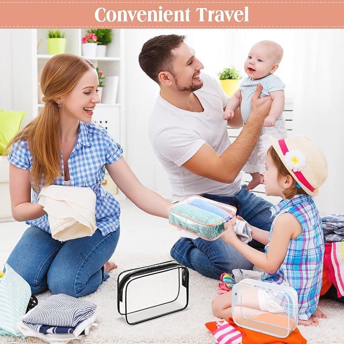 60 Pcs Clear Makeup Bags Bulk Travel Toiletry Bag 7 x 5.5 x 1.6 Inch PVC Zipper Pouch Waterproof Plastic Cosmetic Case Portable Organizer for Women Summer Bathroom (Classic Color) - Image 5