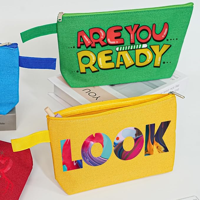 Koolmox 20 Pack 12Oz Blank Makeup Bags with Bottom and Strap, Multi-purpose Large Canvas Zipper Toiletry Storage Pouch, Blank Bag for DIY Crafts (Assorted Color, L, 12.2x7.4x 2.7'') - Image 3