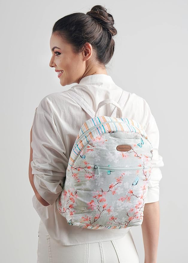 Maison d' Hermine Backpack for Women Men Cotton Shoulder Multipurpose Rucksack with Small Pouch Lightweight Multi Pocket Bag for Travel Work Beach Perfect for Spring Summer (Blossoms in Spring) - Image 6