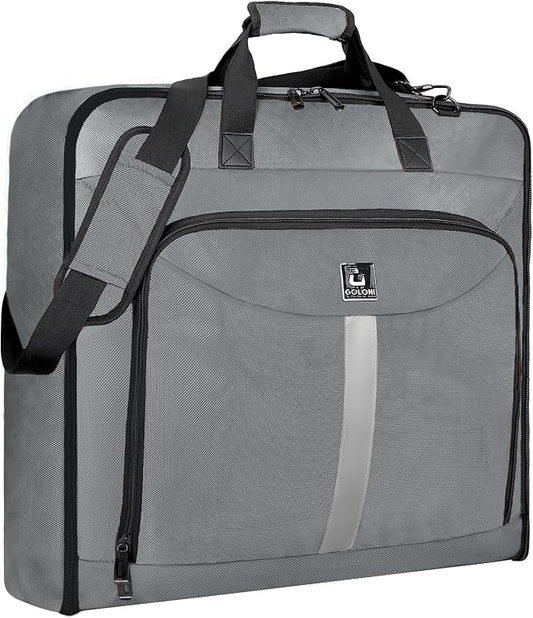 Goloni Garment Bag For Men Women Travel & Business,Hanging Clothes & Multiple Compartment,Waterproof Foldable Suit Bag Grey by GoloniYourStyleYourRule