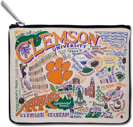 Catstudio Zipper Pouch, Clemson University Travel Toiletry Bag, 5 x 7, Ideal Makeup Bag, Dog Treat Pouch, or Purse to Organize Supplies for Grads & Alumni by catstudio
