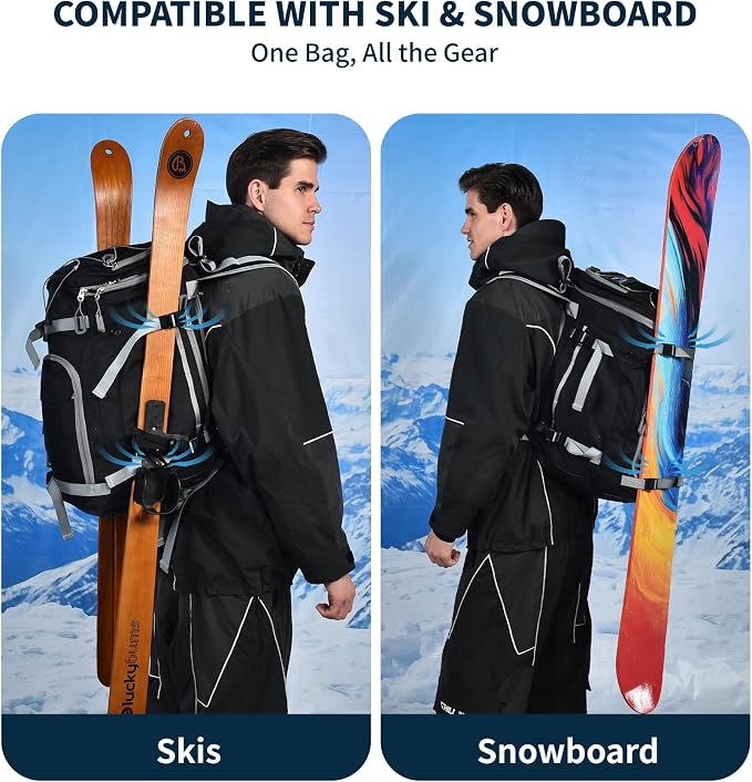 55L-70L Expandable Ski Boot Bag – Waterproof, Durable with Helmet Compartment – Ideal for Ski & Snowboard Gear – Men & Women - Image 5
