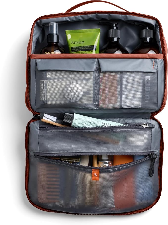 Bellroy Hanging Toiletry Kit Plus (8 Liter Travel Hanging Toiletry Bag) - Clay - Image 4