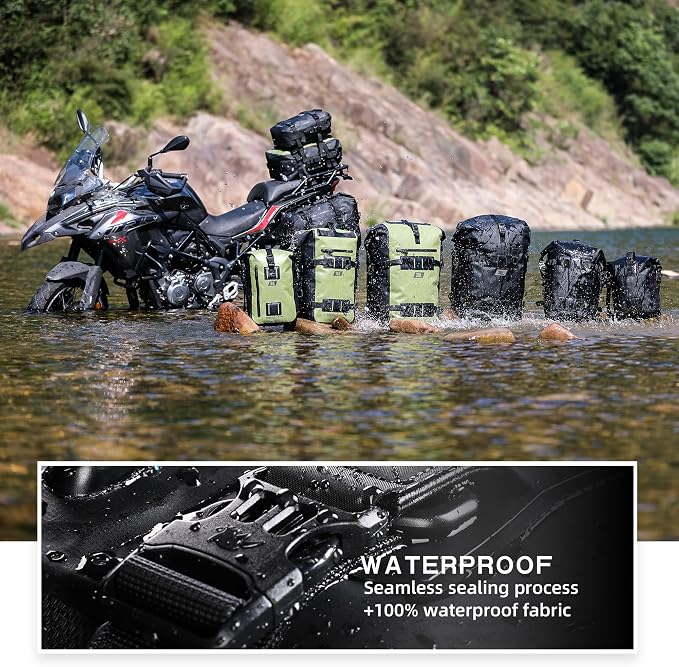 Rhinowalk Motorcycle Tail Bag, Travel Luggage Bags, Waterproof Rear Carrier, Motorcycle Rear Seat Bag Backpack, Rear Rack Trunk - Black 30L - Image 6