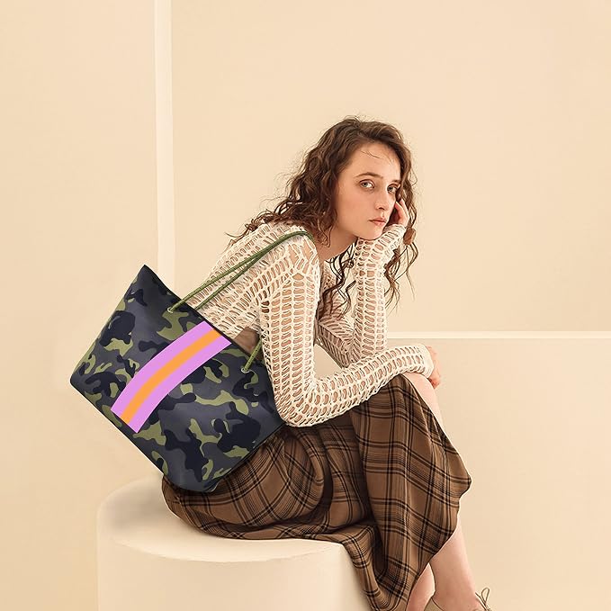 QOGiR Neoprene Multipurpose Beach Bag Tote with Inner Zipper Pocket … … … … - Image 3