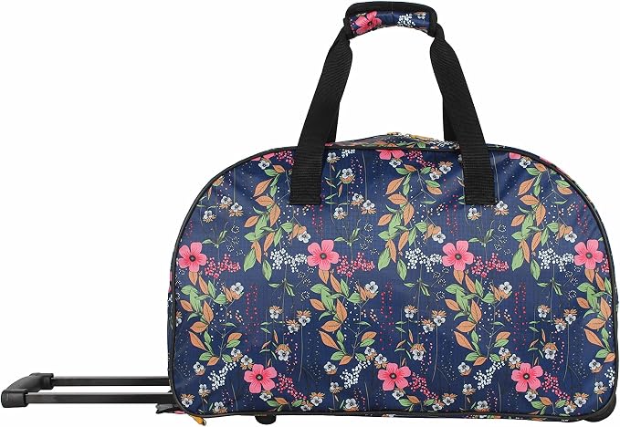 LUCAS Designer Carry On Luggage Collection - Lightweight Pattern 22 Inch Duffel Bag- Weekender Overnight Business Travel Suitcase with 2- Rolling Wheels (Peach) - Image 3