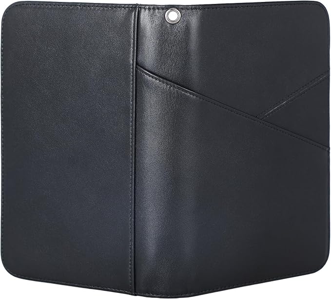 Polare Napa Leather Passport Holder With YKK Zipper RFID Blocking Travel Document Organizer Ticket Holder Cover Case Holds 2 Passports (Black) - Image 7