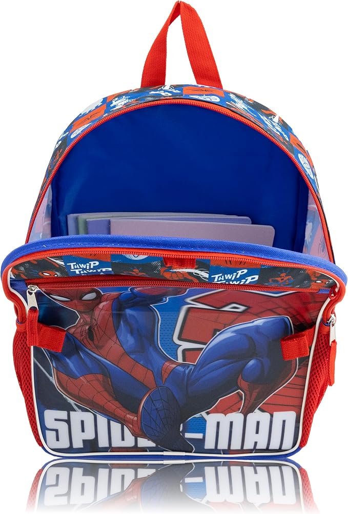 Marvel Spiderman Backpack Set for Boys | Spiderman Bookbag with Lunch Bag, Headphones, and Dangle | Kids School Spider-Man Backpack | Ages 3+ - Image 9