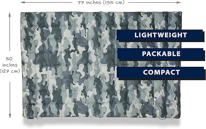 Get Out Gear Down Camping Blanket - Puffy, Packable, Lightweight and Warm | Ideal for Outdoors, Travel, Stadium, Festivals, Beach, Hammock | 650 Fill Power Water-Resistant Backpacking Quilt - Image 3