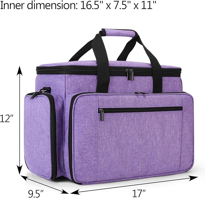 LUXJA Sewing Machine Case with Removable Padding Pad, Purple | Travel Case for Most Standard Sewing Machines & Accessories, Bag Only - Image 6