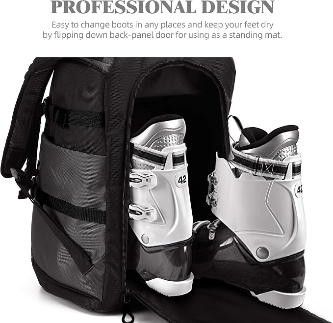 TurnWay Ski/Snowboard Boot Backpack/Ski Boot Backpack | Excellent for Store All Gear | Travel with Waterproof Exterior, Reflective Strip for Men, Women and Youth - Image 9