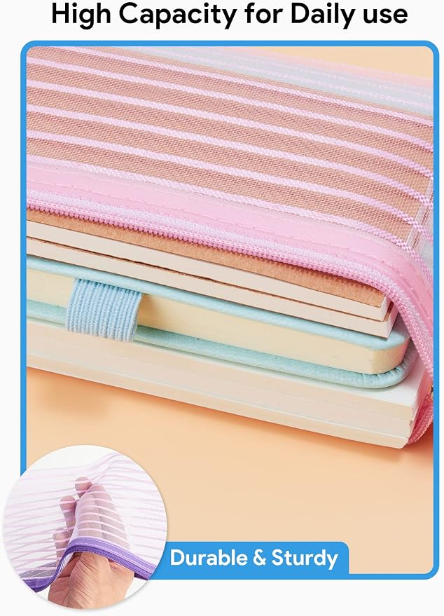 JARLINK Zipper Mesh Pouch, 40 Pcs multi-use Pencil Bags in 10 Colors | Multipurpose Pencil Pouch Bulk for School, Office Supplies, Cosmetics, Makeup&Travel Accessories, Solid Color - Image 5
