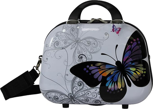 World Traveler Butterfly 13-Inch Polycarbonate Hardside Cosmetic Case Shoulder Tote by WorldTraveler