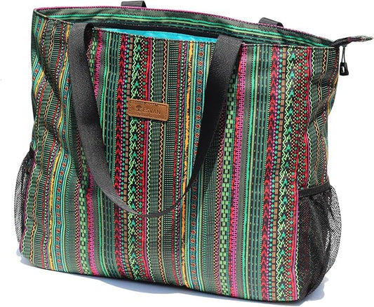 ESVAN LARGE BEACH BAG Water Resistant Lightweight 20 inch Women Oversize Tote Bag for Gym Beach Travel Pool Yoga Nurse by ESVAN