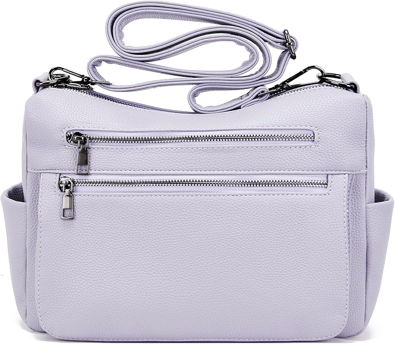 YZAOLL Large Crossbody Shoulder Bag for Women Vegan Leather Tote with Adjustable Wide Strap Work Purse with 10 Pockets