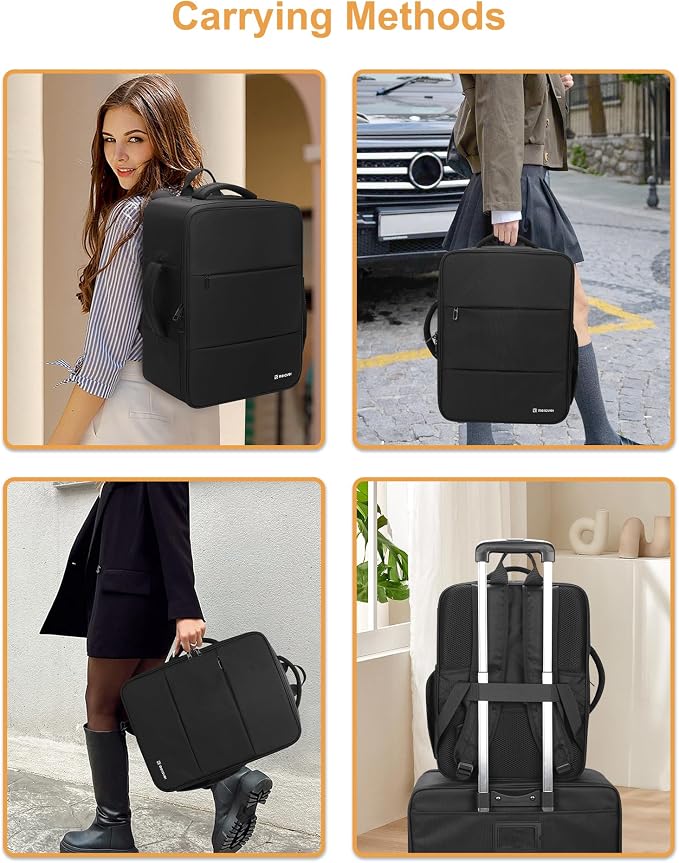 Relavel Makeup Backpack Extra Large Travel Train Case Professional Makeup Artist Kit Set Bag with 4 Clear Bags, Brush Storage Organizer Box with Dividers for Cosmetic Hair Tools Barber Supplies, Black - Image 6