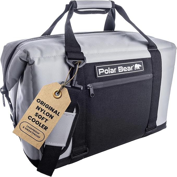 Polar Bear Coolers - Original Soft Cooler Bag - Insulated Leak Proof Beach Cooler Bag, Small Thermal Bags for Travel - Heavy Duty & Portable - Sweat Proof Picnic Carrier - Nylon by PolarBearCoolers