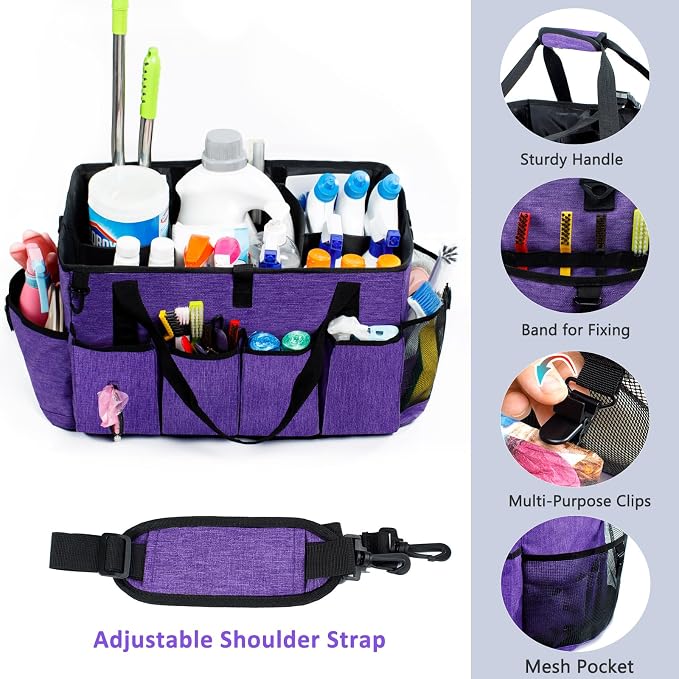 XL Professional Cleaning Caddy for Cleaning Suppliers, 17" Wearable Cleaing Bag for Housekeepers, Cleaning Organizer, Detailing Bag - Image 4
