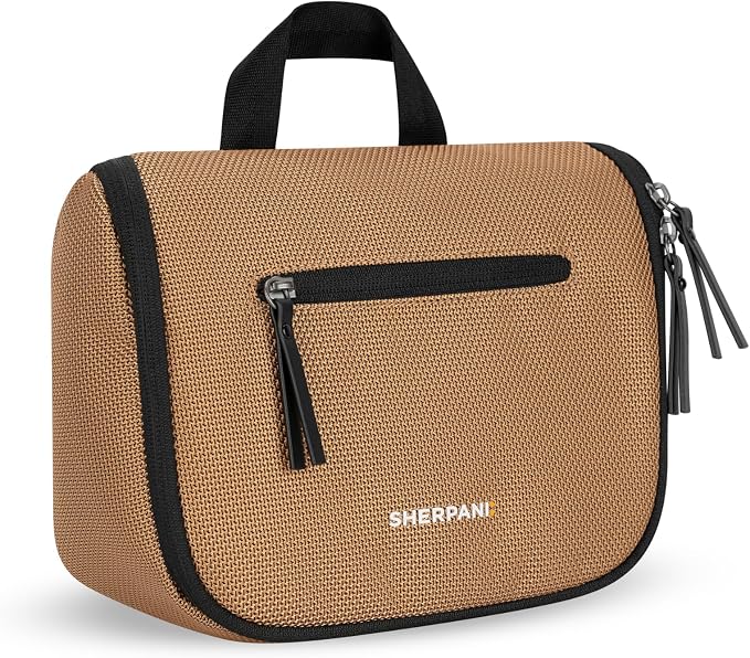 Sherpani Co-Pilot, Travel Toiletry Bag, Hanging Cosmetic Organizer, Water Resistant Makeup Bag, Shower Dopp Kit, Essentials Toiletries for Women, Travel Gift (Sand) - Image 6