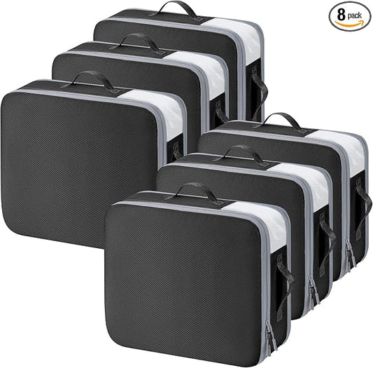 DIMJ Clothes Storage Bag 6 Pack, 19L Compression Storage Bags for Blanket, Sweater, Jacket, Closet, Sheet Storage Organizer with Window Handle, Compression Packing Cubes Space Saver Bags with Zipper by DiMJ