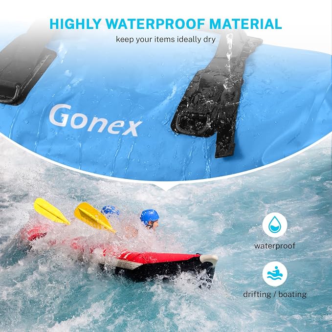 Gonex Extra Large Waterproof Dry Duffel Bag, Roll-Top PVC Gear Bag | Waterproof PVC, Roll-Top Closure, Wet Pocket, Shoulder & Hand Carry, Kayaking, Paddleboarding, Travel - Image 2