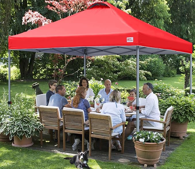 MASTERCANOPY 8x8 Pop Up Canopy Tent, 1 Person Setup Instant Shelter,Outdoor Portable Beach Canopy with Roller Bag, 4 Sandbags, 4 Ropes, 8 Stakes (8x8, Red) - Image 6