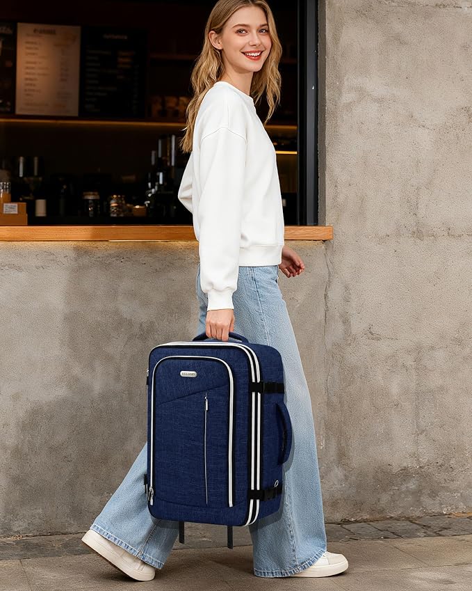 Travel Carry On 17.5" Laptop Expandable Backpack for Men Women, Personal Item Bag Waterproof Airline Approved with USB Charging Hole 3 Packing Cubes, Large Weekender Daypack Business Luggage Suitcase - Image 9