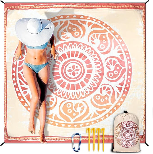HIHOHO Beach Blanket Waterproof Sandproof Extra Large Beach Mat 79" X 83"/120"x108"for 1-8 Adults Quick Drying Durable Outdoor Picnic Mat for Beach Travel Camping Hiking by HIHOHO