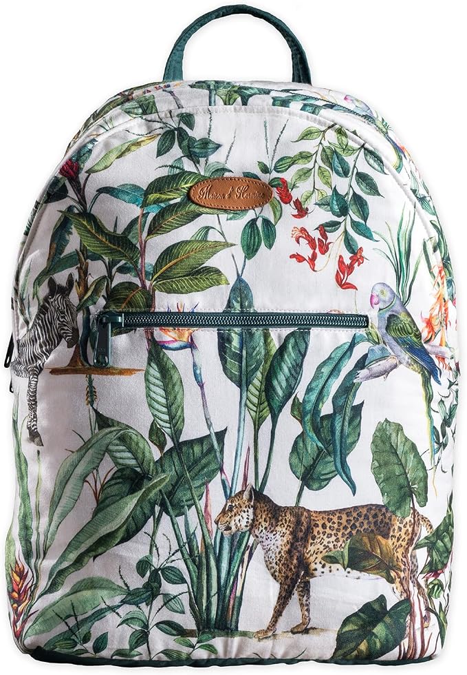 Maison d' Hermine Backpack for Women Men Cotton Shoulder Multipurpose Rucksack with Small Pouch Lightweight Multi Pocket Bag for Travel Work Beach Perfect for Spring Summer (Wild) by MaisondHermine