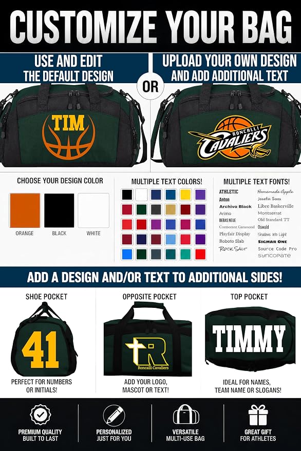 Personalized Basketball Duffel Bag with Shoe Compartment, Custom Basketball Bag with Name and Number, Basketball Travel Bag for Players, Team Sports Gear Bag - Image 2
