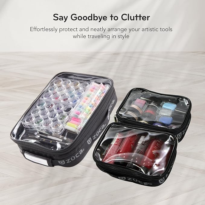 ZUCA Utility Pouch Combo Set - 1 Large & 2 Mini Utility Makeup Pouch - Durable, Spacious Cosmetic Storage Solution for Travel & Professional Use - Image 4