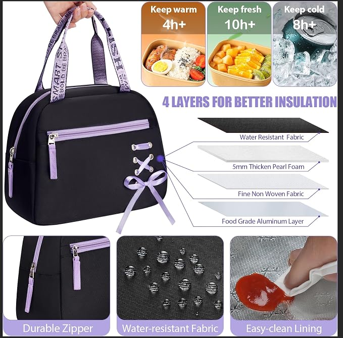 Fimibuke Backpack for Girls, 3 PCS Waterproof Girls Backpack with Lunch Box & Pencil Case, Kid Backpacks for Teen Girl Kindergarten Elementary Middle High School Student Back to School Kid Bookbag Set - Image 8