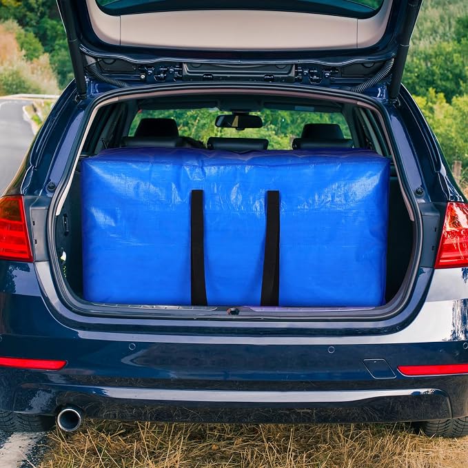 Windyun 4 Pack 57 Gallon Extra Large Moving Bags XXL Heavy Duty Storage Bag with Strong Zipper Handle Jumbo Big Tote Box Foldable for College Dorm Travel Clothes Duffle Blanket Pillow(Blue) - Image 7