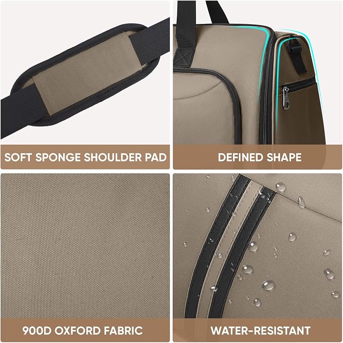 BALEINE Travel Garment Bag, Travel Suit Bag for Men, Water Resistant Carry on Garment Bag for Hanging Clothes, Garment Duffel Bag for Travel Business (Brown-Convertible) - Image 7