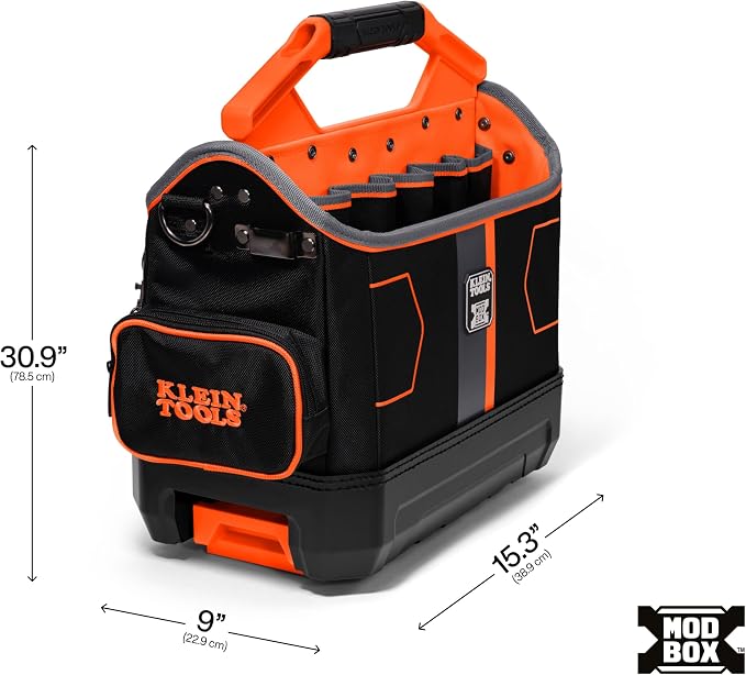 Klein Tools 62202MB MODbox Tool Tote, Part of the MODbox Mobile Workstation, 33 Pockets, Ample Tool Storage, Zipper Pocket for Small Items - Image 6