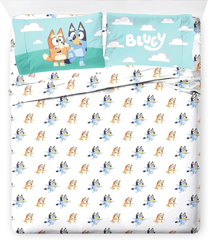 Bluey Bingo Queen Comforter Set 7 Piece Kids Cartoon Bedding, Multi | Bed in a Bag, Comforter Sheets Shams Pillowcases, Official Brand, Soft Microfiber, Machine Washable, Kids Gift - Image 6