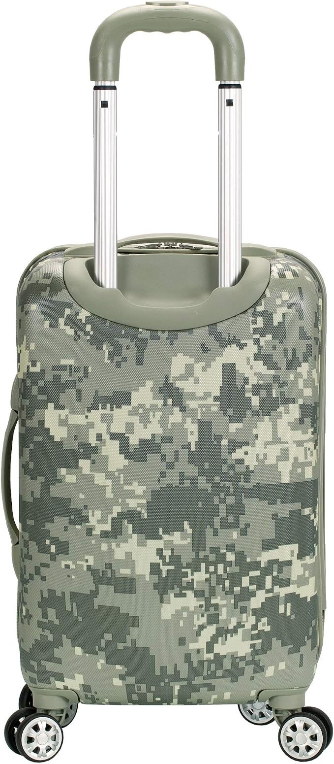 Rockland Safari Hardside Spinner Wheel Luggage, Carry-on 20", Acu Camo - Image 3