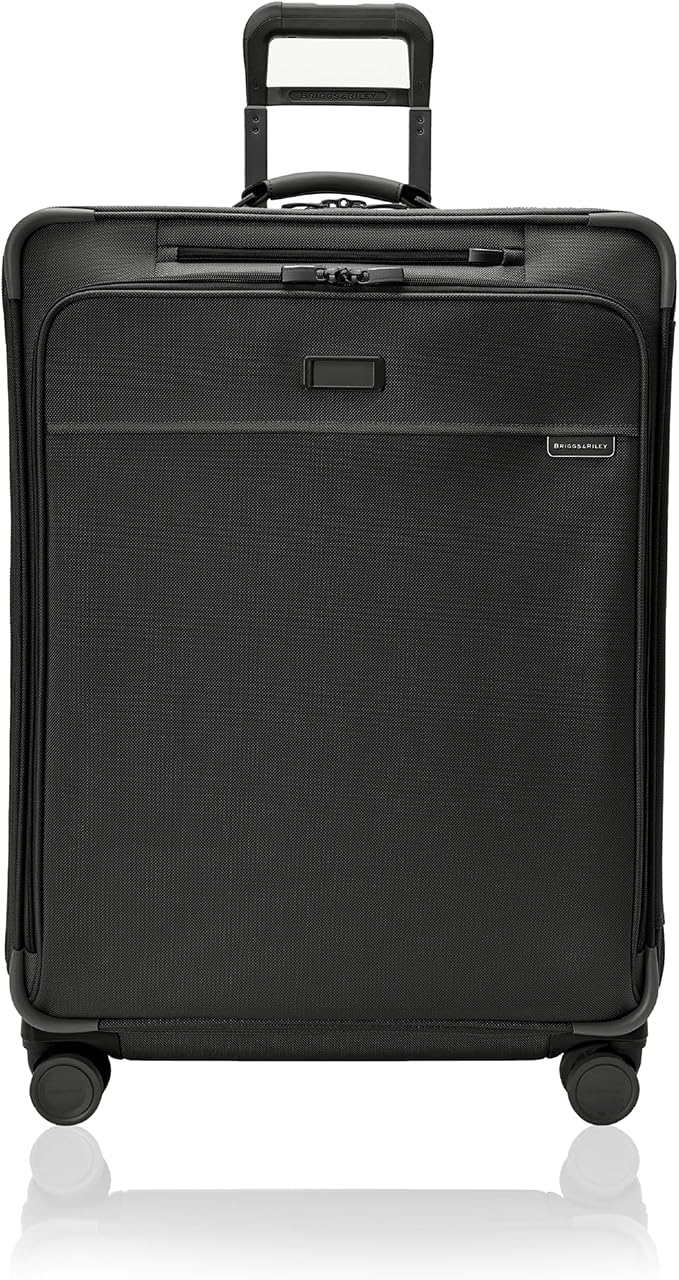 Briggs & Riley 29" Large Expandable Spinner - Checked Luggage for Travel, Suitcases with Wheels, Softside Rolling Bag for Men & Women, Self-Repairing Zipper - Baseline Collection, Black by Unknown