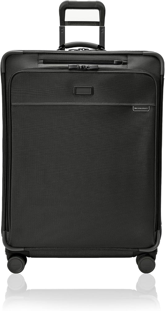 Briggs & Riley 29" Large Expandable Spinner - Checked Luggage for Travel, Suitcases with Wheels, Softside Rolling Bag for Men & Women, Self-Repairing Zipper - Baseline Collection, Black by Unknown