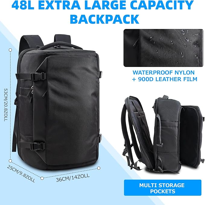 Travel Laptop Backpack 40L, Airline Approved Carry on Waterproof - Image 2