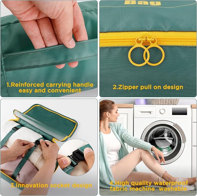 AiQInu Suitcase Organiser Set 7 Pieces Waterproof Packing Cube Suitcase Organiser Packing Cubes Shoe Bag Clothes Bags for Suitcases - Image 4