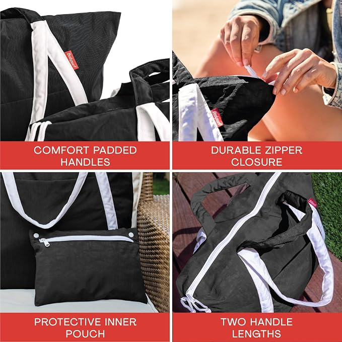 Bodysurf Beach Bag Waterproof Sandproof, Foldable Packable Travel Zip Tote - Image 7