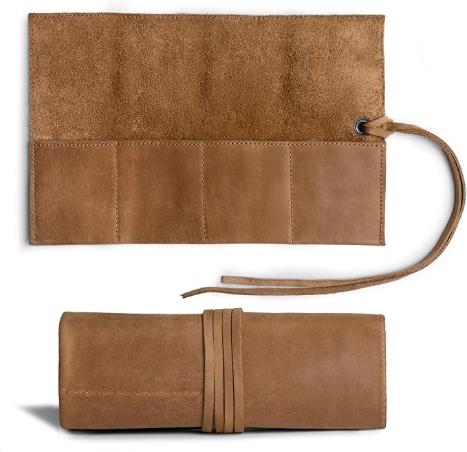 Hide & Drink, Leather Watch Roll Organizer Handmade from Full Grain Leather, Holds Up to 4 Watches, Easy Carry On Watchlover Storage (Single Malt Mahogany) - Image 2