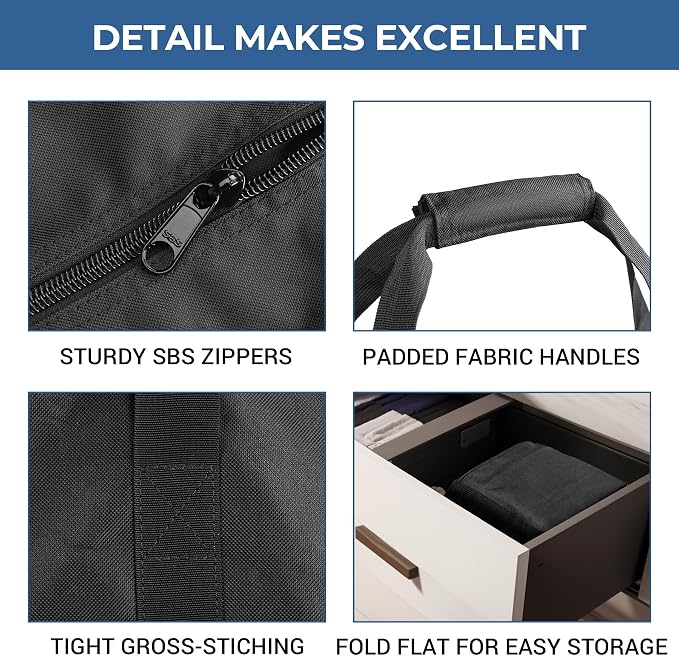 COOLBEBE 45 Inch Tripod Carrying Case - 45x7x7 Inch Storage Bag for Light Stands, Fishing Rods, Tent Poles, and Camera Gear, Water Resistant, Black - Image 4