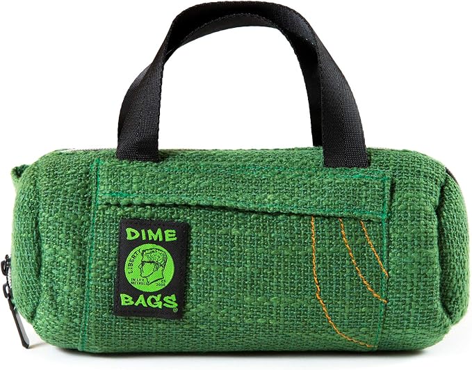 Dime Bags Padded Duffle Tube, Hemp Gear Bag with Heavy Padding for Glass, Electronics, Travel & Storage, With Exterior/Interior Pockets & Durable Handles (Forest, 10 Inch) by DIMEBAGS