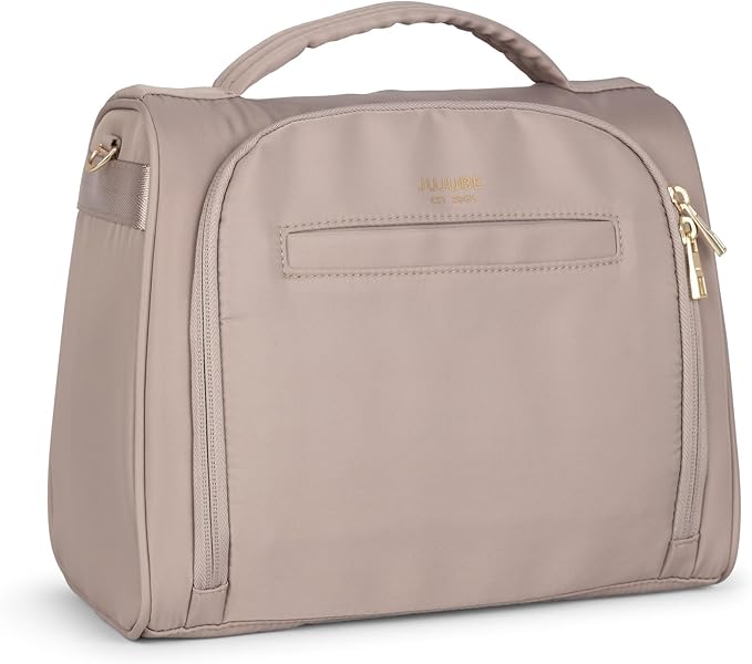 JuJuBe Insulated Bottle Bag, Breastmilk Cooler Bag Fits 3 Baby Bottles, Storage Tote for Nursing Mom, Daycare & Travel, Lunch Bag w/Handle & Shoulder Strap (Taupe) - Image 2